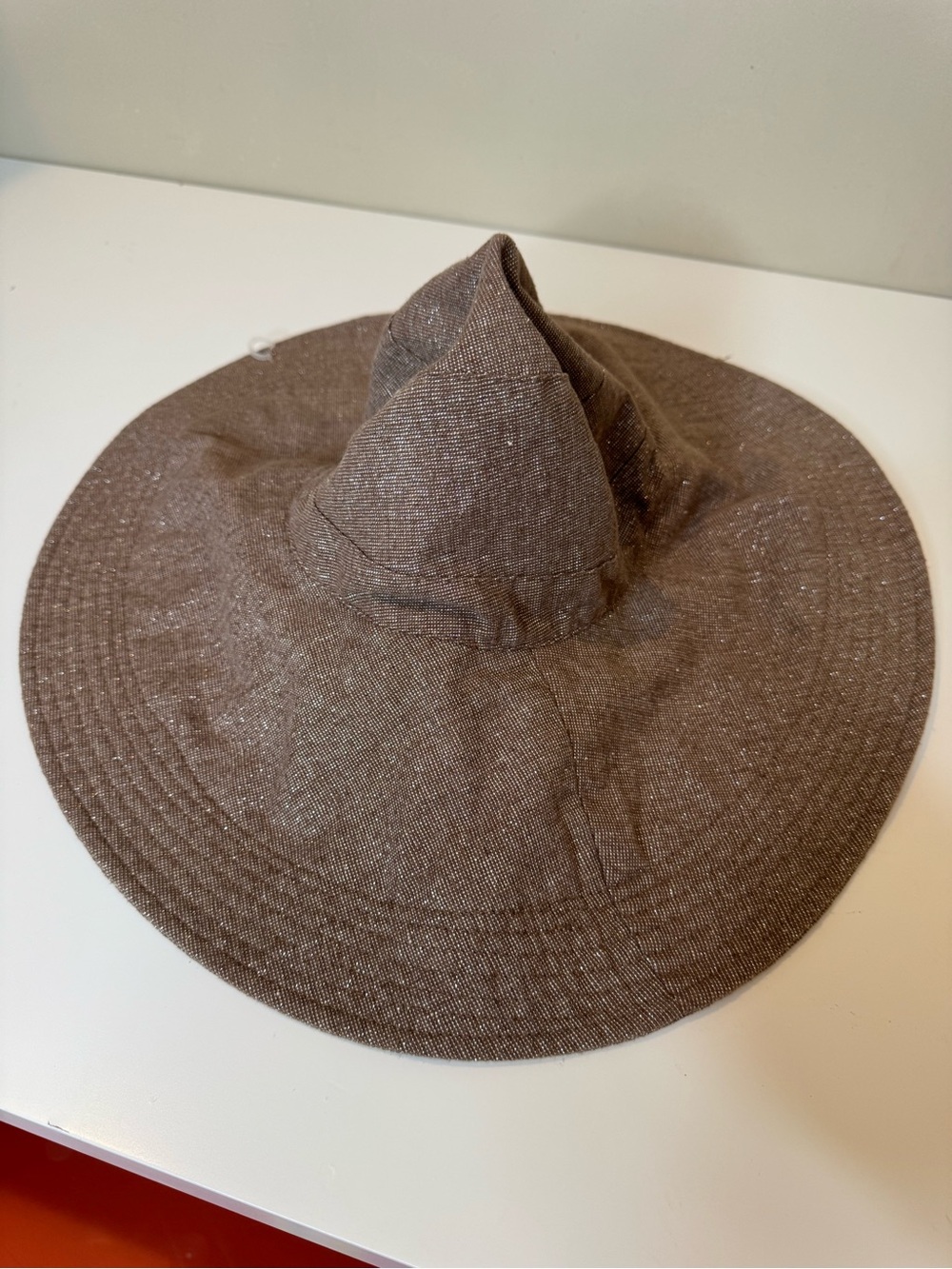 Flora Bella Brown Metallic Wide-Brim Floppy Sun Hat